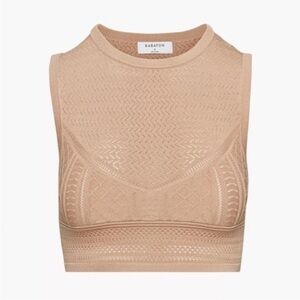 NWT Aritzia babaton pointelle tank in the color gold camel